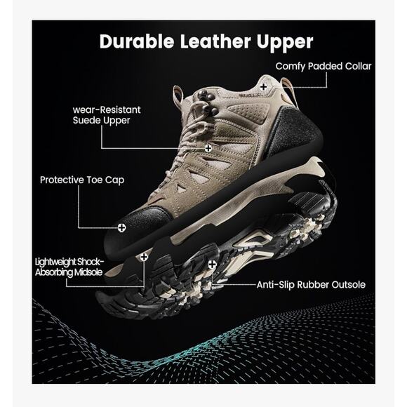 *SOLD* NIB! SHULOOK Hiking Waterproof Outdoor Trekking Camping Trail Boot - 8 - Picture 6 of 14